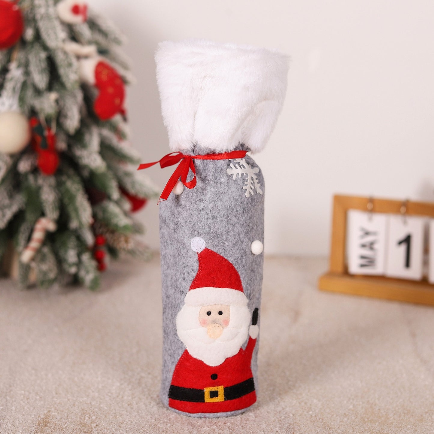 Christmas wine bottle covers