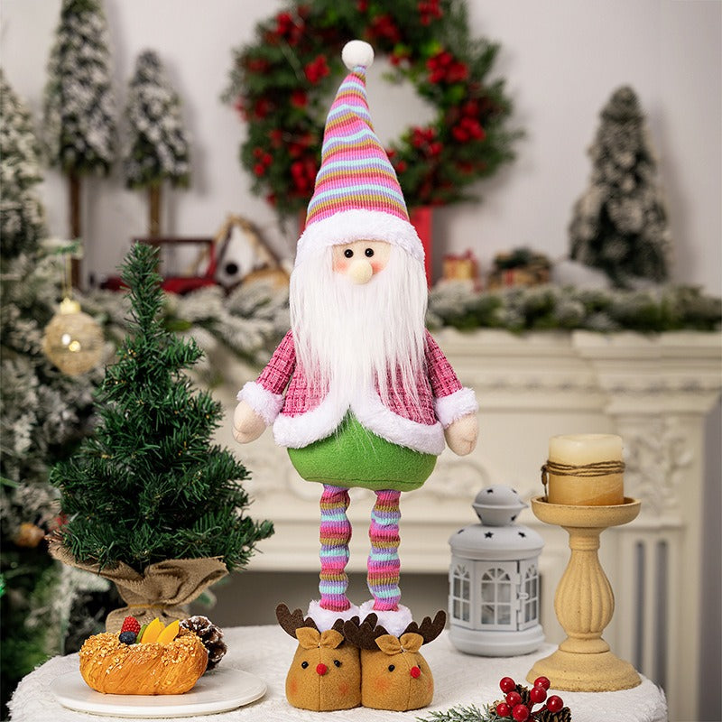 Christmas rainbow retractable snowman figurine