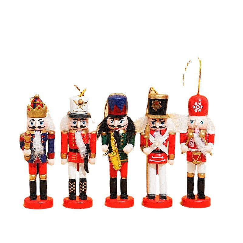 Christmas Doll Set of Five Wooden Pendants