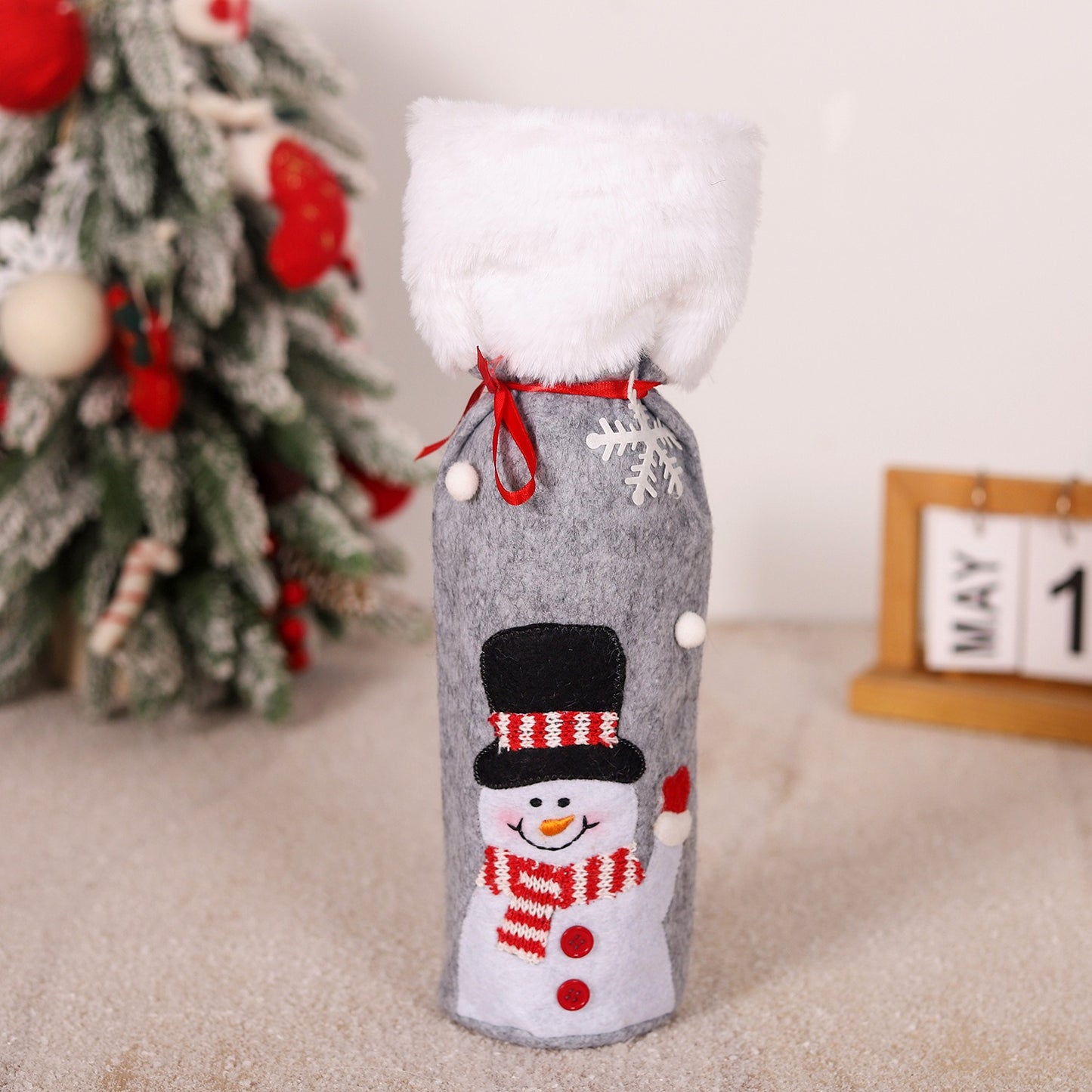 Christmas wine bottle covers