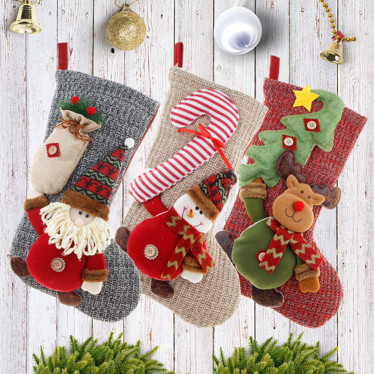 Christmas Large Knitted Socks Gift Bag