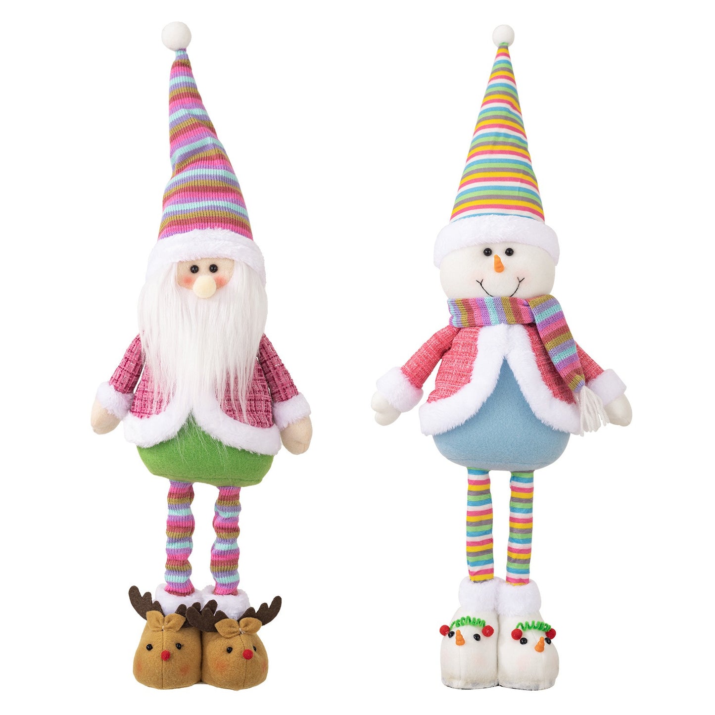 Christmas rainbow retractable snowman figurine