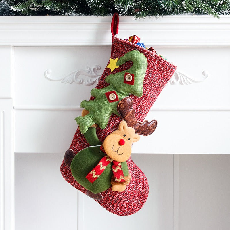 Christmas Large Knitted Socks Gift Bag