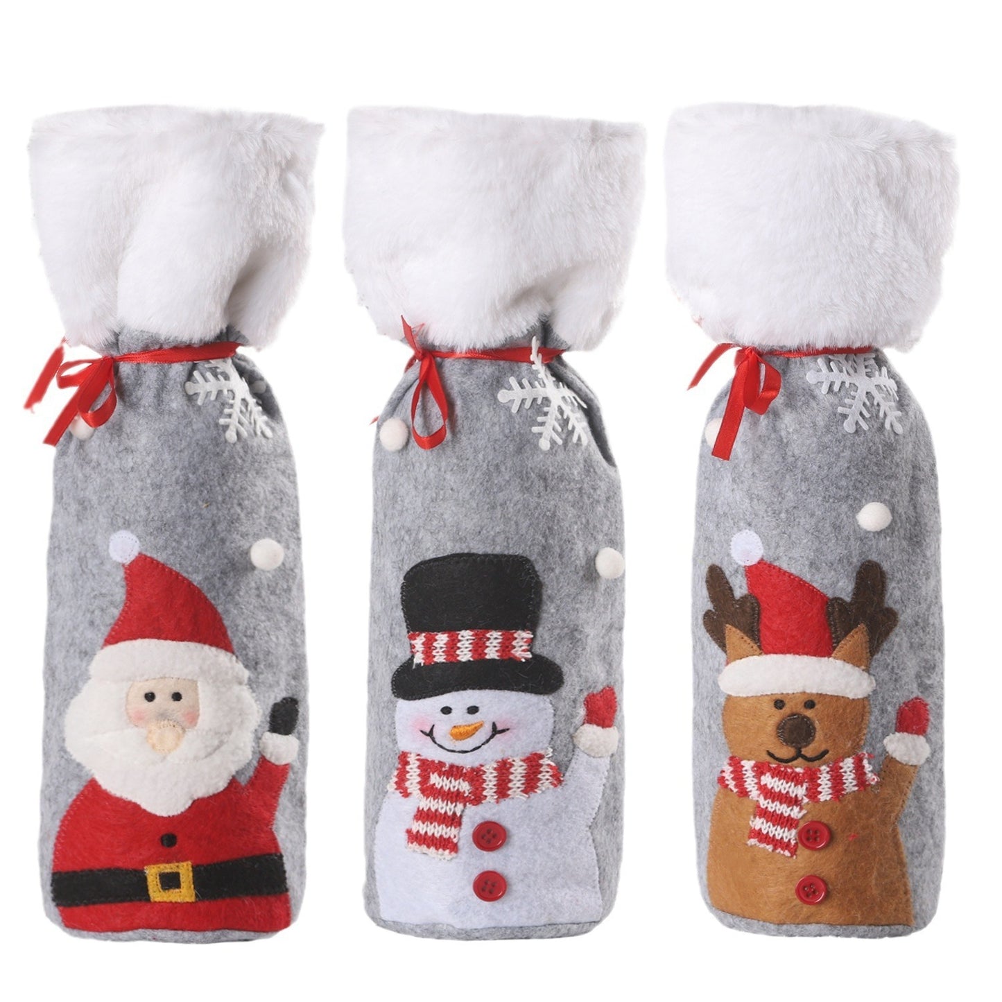 Christmas wine bottle covers